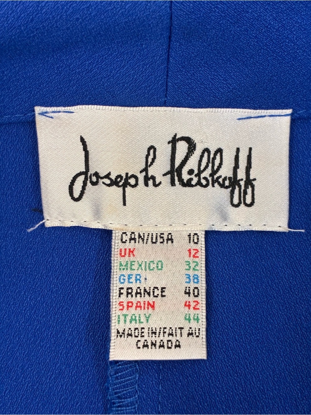 Joseph Ribkoff Blue Ruched Dress Size 10 - Picture 5 of 6